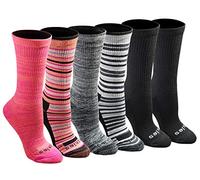 Dickies Women's Dri-tech Fashion Moisture Control Crew Socks, Available in S-XL (5, 6, 12 Casual, Stripe (6 Pairs), M (Pack of 6)
