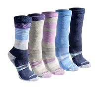 Dickies Women's Dri-tech Fashion Moisture Control Crew Socks, Available in S-XL (5, 6, 12 Pairs), Wool Blend Navy Assorted (5 Pairs), M