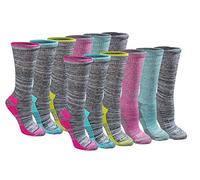Dickies Women's Dri-tech Fashion Moisture Control Crew Socks, Available in S-XL (5, 6, Grey Marl Bright (12 Pairs), M (Pack of 24)