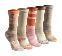Dickies Women's Dri-tech Merino Moisture Control Crew Socks, Wool Blend Light Brown (5 Pairs), M (Pack of 5)