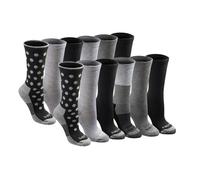Dickies Women's Dri-Tech Moisture Control Crew Socks Multipack Black Dotted (12 Pairs) Shoe Size: 6-9