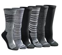 Dickies Women's Dri-tech Moisture Control Crew Socks Multipack, Black Stripe (6 Pairs), Shoe Size: 10-13