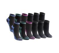 Dickies Women's Dri-Tech Moisture Wicking Quarter Socks (6/12 Pairs) (M-L), Black Assorted (12 Pairs), M
