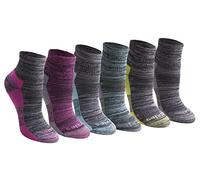 Dickies Women's Dri-tech Moisture Wicking Quarter Socks, Available in M-l (6, 12 Casual, Black Fashion Assorted (6 Pairs), M (Pack of 6)