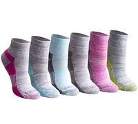 Dickies Women's Dri-tech Moisture Wicking Quarter Socks, Available in M-l (6, 12 Casual, White Fashion Assorted (6 Pairs), M (Pack of 6)