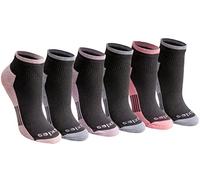 Dickies Women's Dri-tech Moisture Wicking Quarter Socks, Available in M-l (6, 12 Casual, Black with Bluish (6 Pairs), M (Pack of 6)