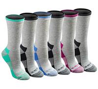 Dickies Women's Dritech Advanced Moisture Wicking Crew Sock (6/12 Packs), Grey Assorted (6 Pairs), Small
