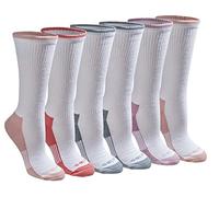 Dickies Women's Dritech Advanced Moisture Wicking Crew Sock (6/12, White with Bluish (6 Pairs), Shoe Size: 5-7