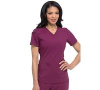 Dickies Women's Eds Essentials V Neck Scrub Top , S ,Wine