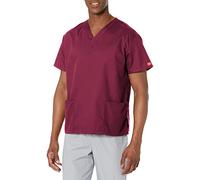 Dickies Women's EDS Signature Scrubs 86706 Missy Fit V-Neck Top Medical Shirt, Wine, S
