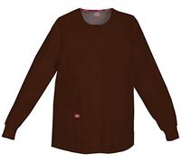 Dickies Women's EDS Signature Scrubs Missy Fit Snap Front Warm-up Jacket - Brown - Large
