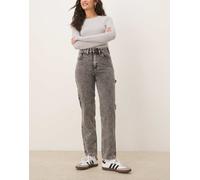 Dickies Womens ellendale straight fit denim jeans in washed light grey - Size 26 (Waist)