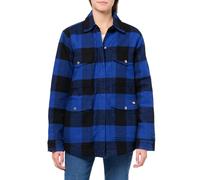 Dickies Women's Flannel High Pile Fleece Lined Chore Coat, Blue, L