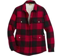 Dickies Women's Flannel Sherpa Lined Chore Coat Work Utility Outerwear, English Red Black Buffalo Plaid V1, XL