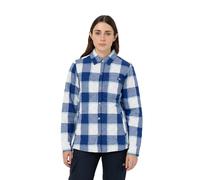 Dickies Women's Fleece Hooded Flannel Shirt Jacket, Surf Blue Campside Plaid, XL