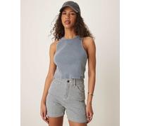 Dickies Womens hickory stripe carpenter shorts in navy - Blue - Size 28 (Waist)