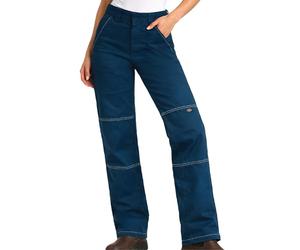 Dickies Womens High Waisted Double Knee Work Pants, Runs Small | Relaxed Fit -Straight Leg-Reinforced Twill, Multiple Roomy Pockets, Wide Belt Loops for a Rugged Utility Look