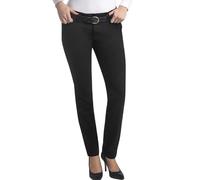 Dickies Women's Mid-Rise, Skinny Stretch Twill Pant Khakis, Rinsed Black, 4