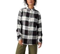 Dickies Women's Plaid Flannel Long Sleeve Shirt, Black/Egret, XL