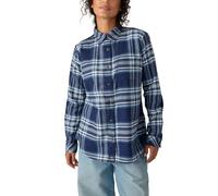 Dickies Women's Plaid Flannel Long Sleeve Shirt, Naval Academy, M