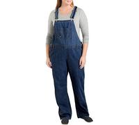 Dickies Womens Plus Size Denim Bib Overall, Dark Indigo,