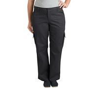 Dickies Women's Plus-Size Relaxed Cargo Pant, Rinsed Black, 22
