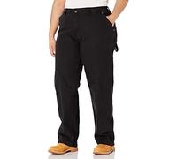 Dickies Women's Plus Size Relaxed Straight Carpenter Duck Pant Work Utility, Rinsed Black, 20