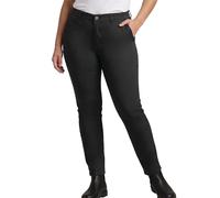 Dickies Womens Plus Size Work Pants - Mid Rise Slim Fit Skinny Leg Twill Business Workwear & Casual Trousers Pants for Women, Rinsed Black, 16