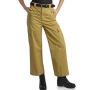 Dickies Womens Regular Fit High Waisted Wide Leg Cargo Pants, Stonewashed Dark Khaki, 16
