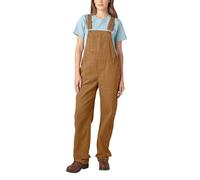 Dickies Women's Relaxed Bib Overall, Rinsed Brown Duck, S