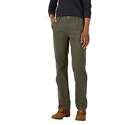 Dickies Women's Relaxed Straight Carpenter Duck Pant, Rinsed Moss Green, 10