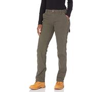 Dickies Women's Relaxed Straight Carpenter Duck Pant, Rinsed Moss Green, 8