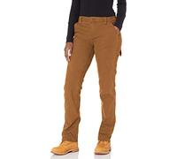 Dickies Women's Relaxed Straight Carpenter Pant, Rinsed Brown Duck, 12