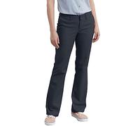 Dickies Women's Slim Fit Boot Cut Leg Twill Pant-Petite/Tall Khakis, Dark Navy V1, 12 Short