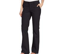 Dickies Womens Slim Fit Bootcut Stretch Twill Pants, 12 Short, Black
