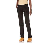 Dickies Women's Straight Flex Twill Pant, Rinsed Black, 14