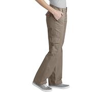 Dickies, Women's, Twill Cargo Pant Straight, Rinsed Pebble Brown, 14/Regular