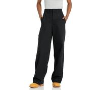 Dickies Womens Women's High Rise Wide Leg Twill Pants, Rinsed Black, 34