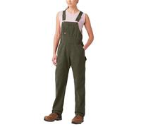 Dickies womens Women's Plus Relaxed Fit Straight Leg Bib Overalls, Rinsed Moss Green, 16 Plus