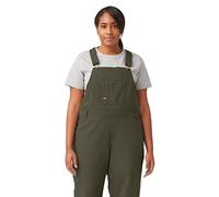 Dickies womens Women's Plus Relaxed Fit Straight Leg Overalls Bib Shortalls, Rinsed Moss Green, 22 Plus