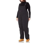 Dickies Women's Wp Bib Relaxed Straight Overalls, Rinsed Black, 20
