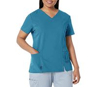 Dickies Women's Xtreme Stretch V-neck medical scrubs shirts, Teal, S UK