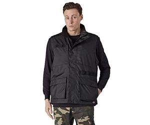 Dickies Zip Up Sleeveless Black Mens Utility Work Vest DK0A4XT6BLK1