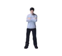 Dickly 1/64 Scale Diorama Figures Arms Crossed Posture Miniature Figurines People Model for Photo Props, White