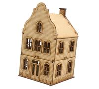 Dickly 1/72 Scale European Building Model, Self-assembly Miniature Wooden House, Architectural Ornament, Style C