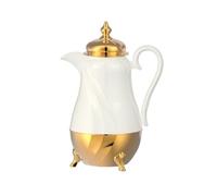 Dickly 1-Liter Insulated Coffee Pot Stylish PP Insulated Hot Water Pot Thermal Coffee Carafe for Home Use, White Gold