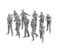 Dickly 10 Pieces Figure Model Fighter Figurines Resin Soldiers Miniature Figures One Piece Unpainted Ready For Detailing Suitable for model painting scene, 1/72 Scale 2.5CM Police Figures Set Of 10