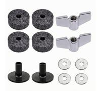 Dickly 12 Pieces Drum Cymbals Mounting Kit Cushioning Cymbals Cushion Disc Kit with Wing Nuts and Washers for Drummers, Practice Rooms, Gray