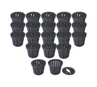 Dickly 20pcs Grow Basket Net Pot Multi-Purpose Outdoor Heavy Duty Slotted Mesh Net Cup Grow Cup, Black