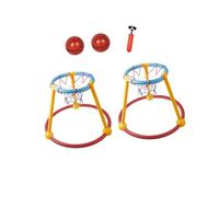Dickly 2Pcs Pool Basketball Toys, Floating Pool Basketball Hoops Pool Game, Interactive Inflatable Swimming Pool Toys, 2-in-1 Inflatable Basketball Hoop & Ring Toss Yard Games for Kids and Adults